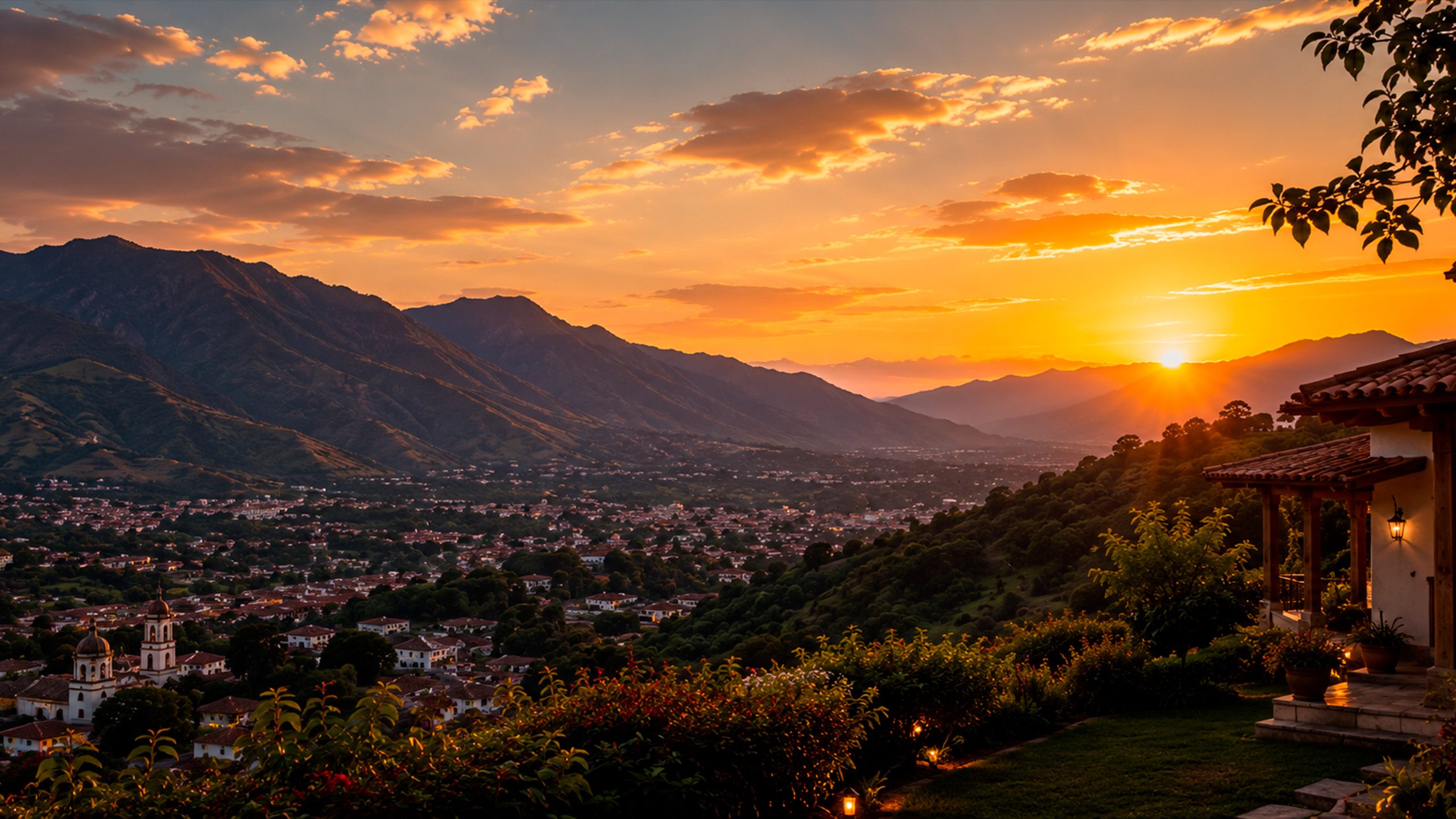 Valle de San Cristóbal de Las Casas al atardecer